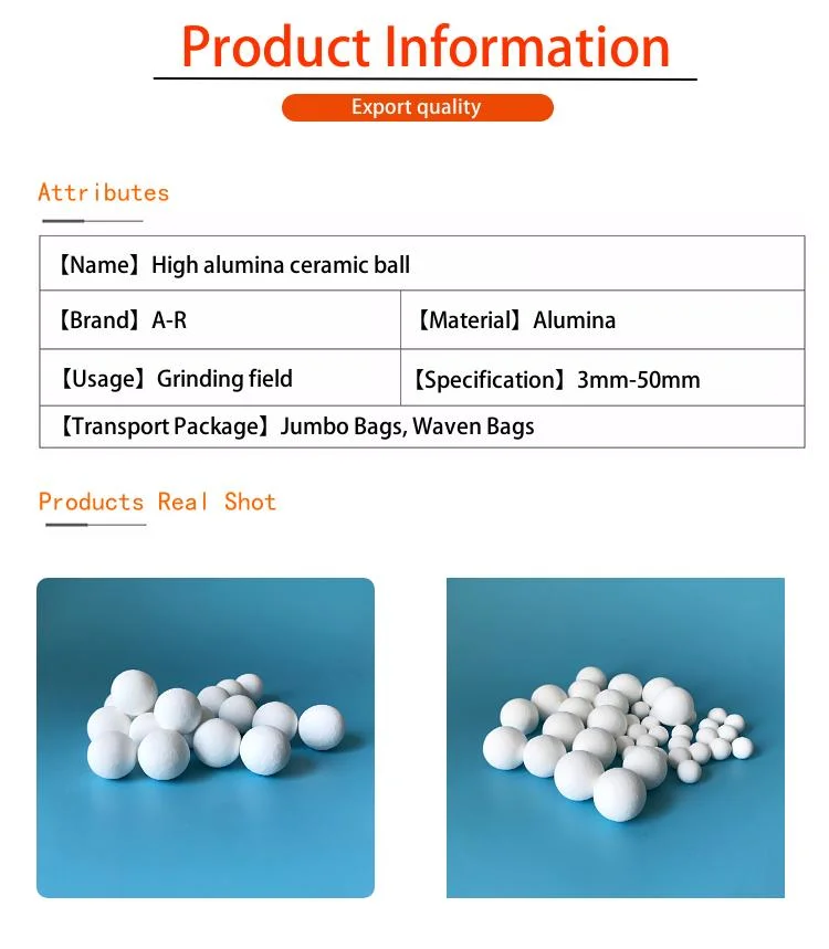 Inert Alumina Ceramic Ball 3mm 6mm 10mm Support Media Porcelain Balls